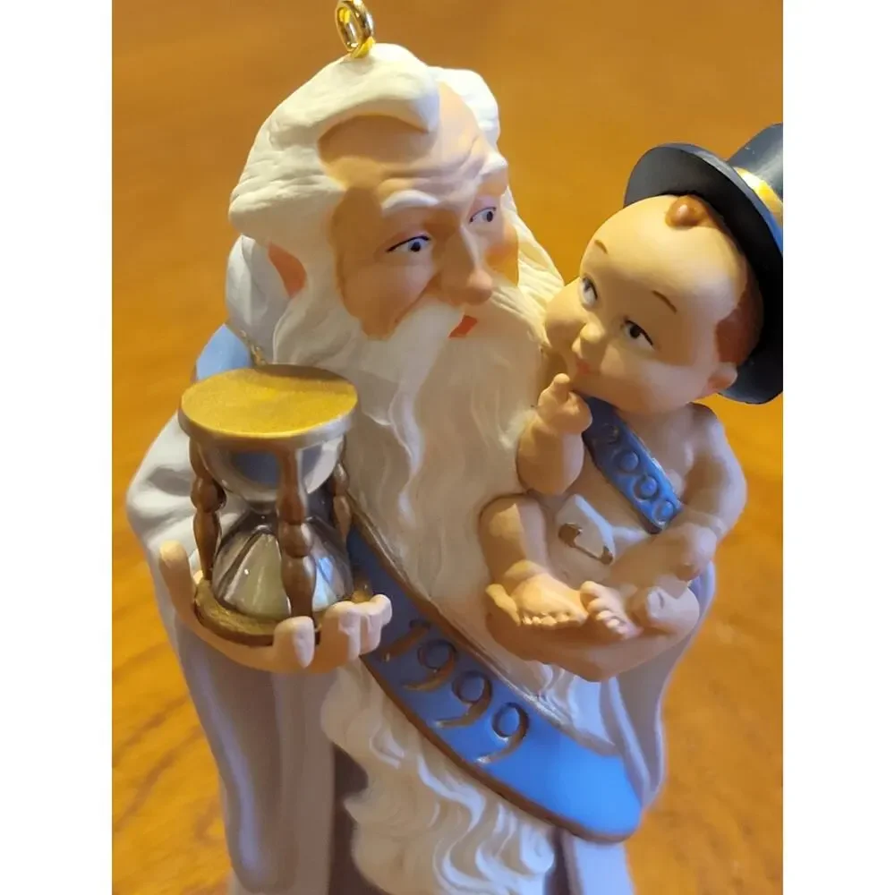 Vtg Hallmark Keepsake Father Time 1999‎ Welcome 2000 Holiday Christmas Ornament